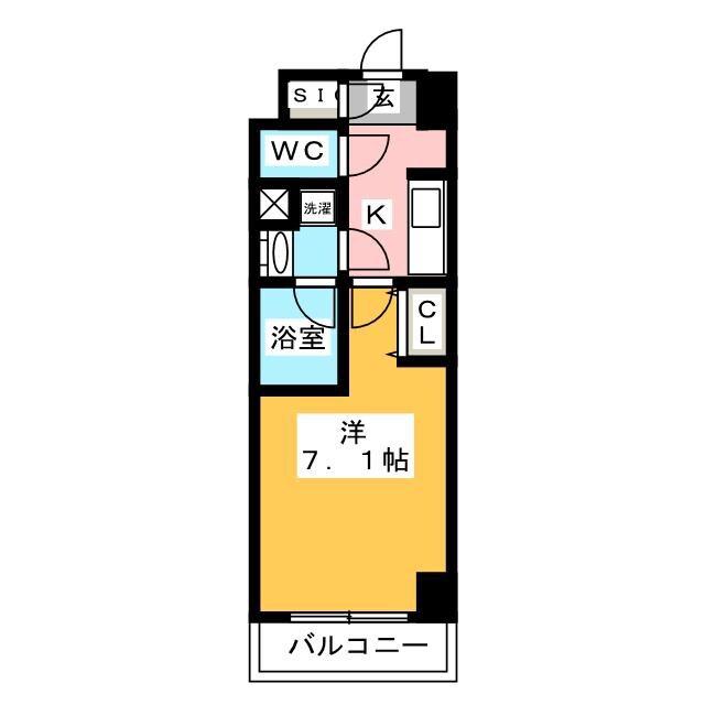 MELIV岐阜駅前(1K/7階)の間取り写真