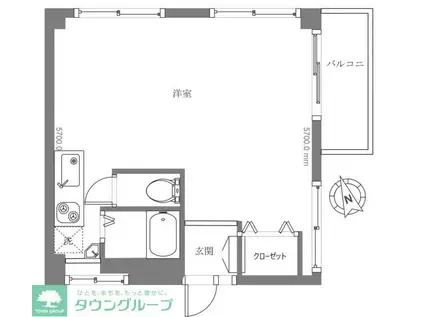 第5新宅ビル(ワンルーム/1階)の間取り写真