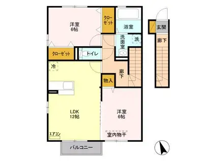 グランパルク(2LDK/2階)の間取り写真