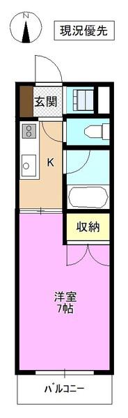 ハイツいちよし(1K/1階)の間取り写真