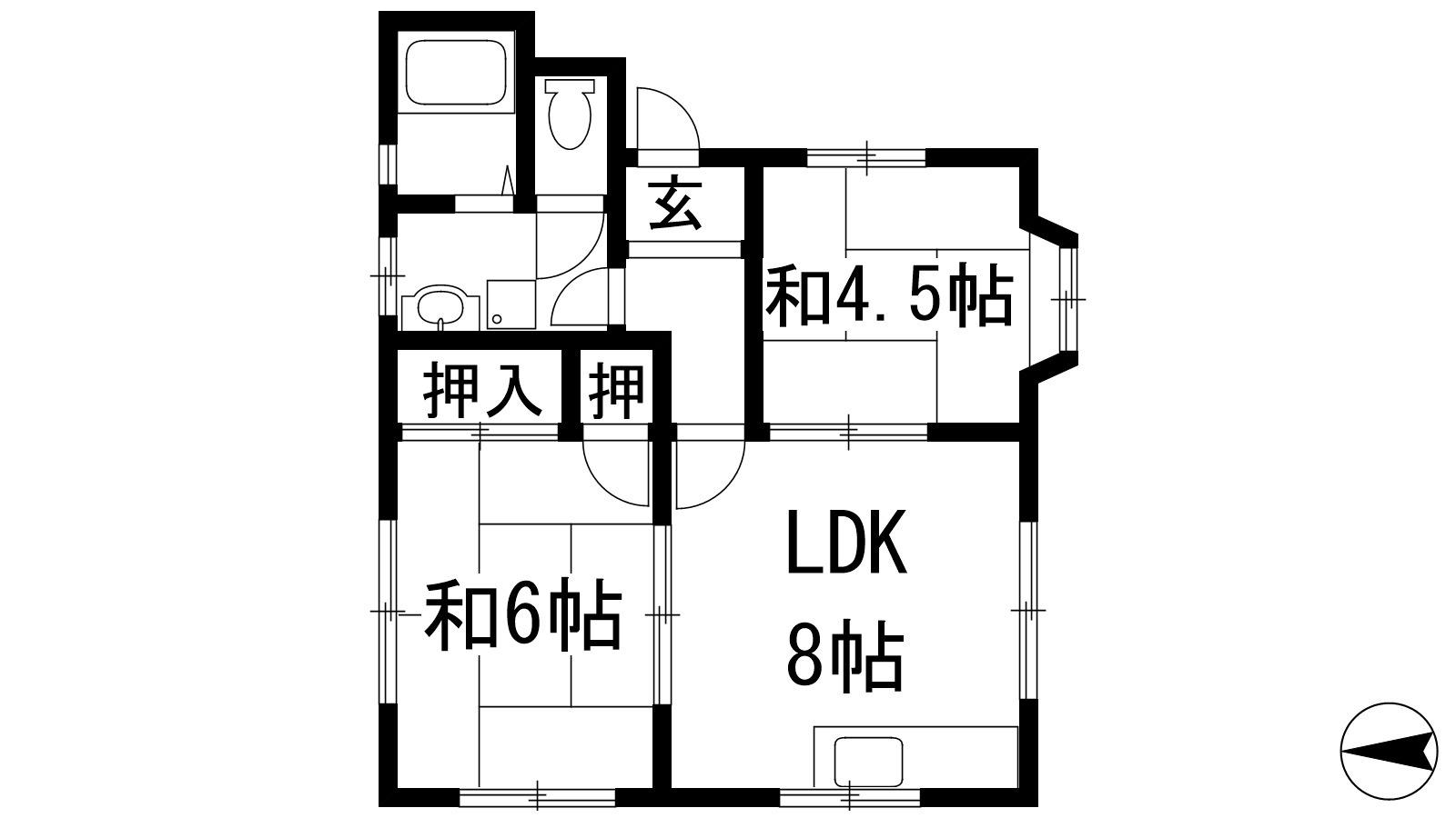 コーポ西邑(2LDK/2階)の間取り写真