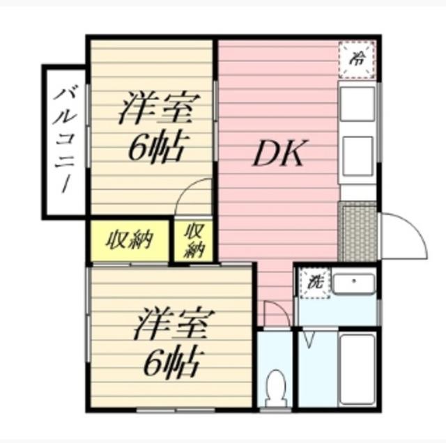 プレミール・オオスミ(2DK/1階)の間取り写真