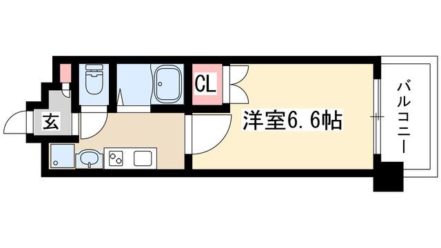 パルティール御器所(1K/4階)の間取り写真