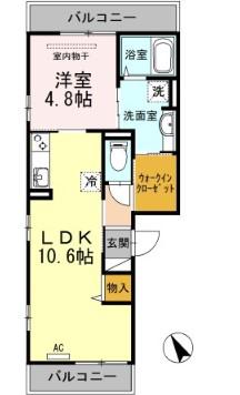 EN COURT CHIYO(1LDK/3階)の間取り写真