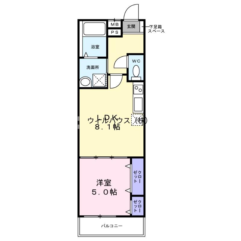 フジパレス北野田6番館(1LDK/2階)の間取り写真