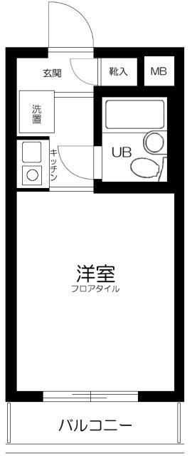 スカイコート板橋(ワンルーム/2階)の間取り写真