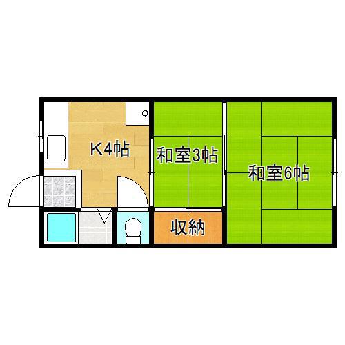 正覚マンション(2DK/3階)の間取り写真