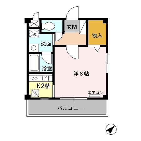グランコート(1K/1階)の間取り写真