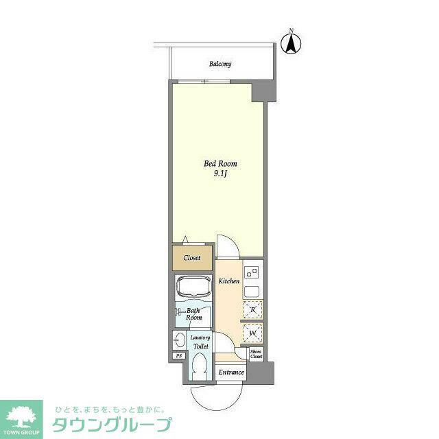 アルファコート下赤塚(1K/2階)の間取り写真