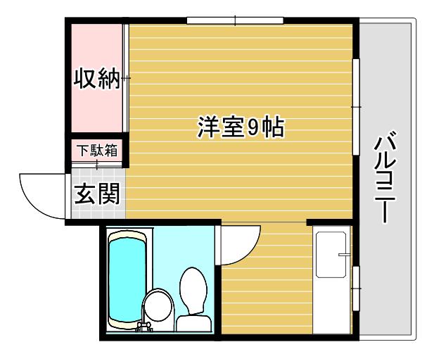 杉本ビル(ワンルーム/3階)の間取り写真