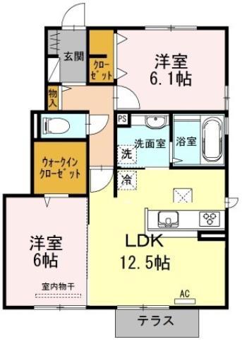 JR高徳線 佐古駅 徒歩11分 2階建 築11年(2LDK/1階)の間取り写真