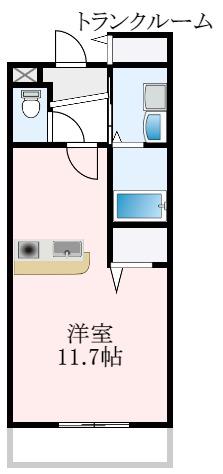 ジュネス(ワンルーム/1階)の間取り写真