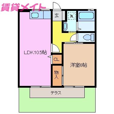 ベルメゾンセリエ(1LDK/1階)の間取り写真