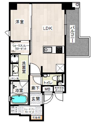 クレアホームズフラン博多祇園(1LDK/5階)の間取り写真
