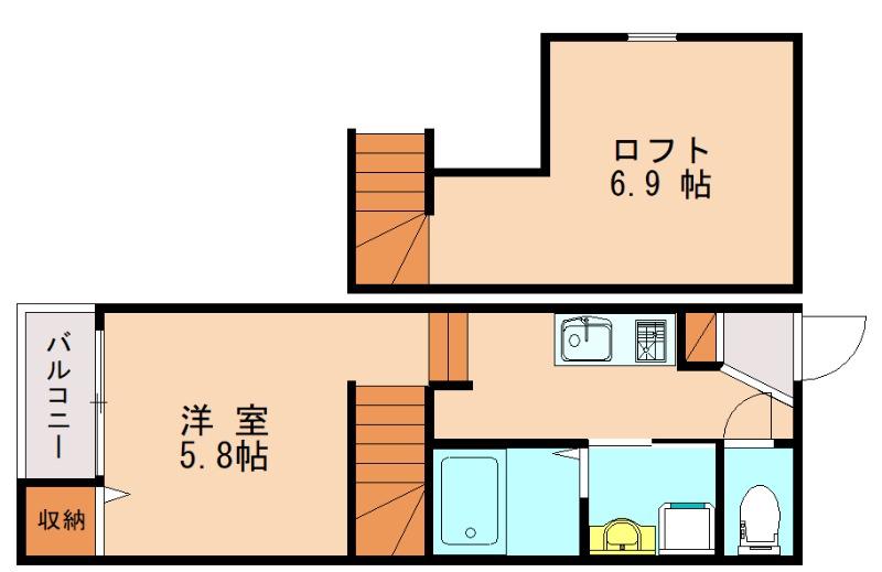 シャレオ香椎III(1K/1階)の間取り写真