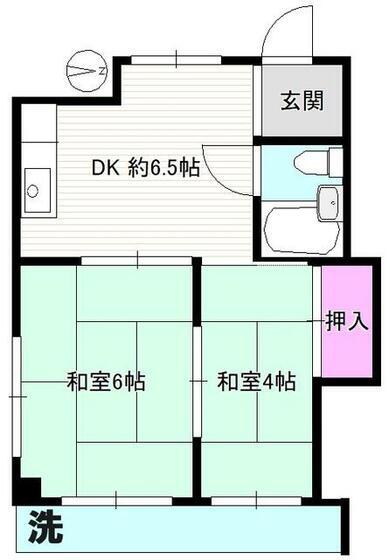 ビルタスコーポ(2DK/2階)の間取り写真