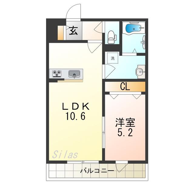 リブリサンルーチェ(1LDK/1階)の間取り写真