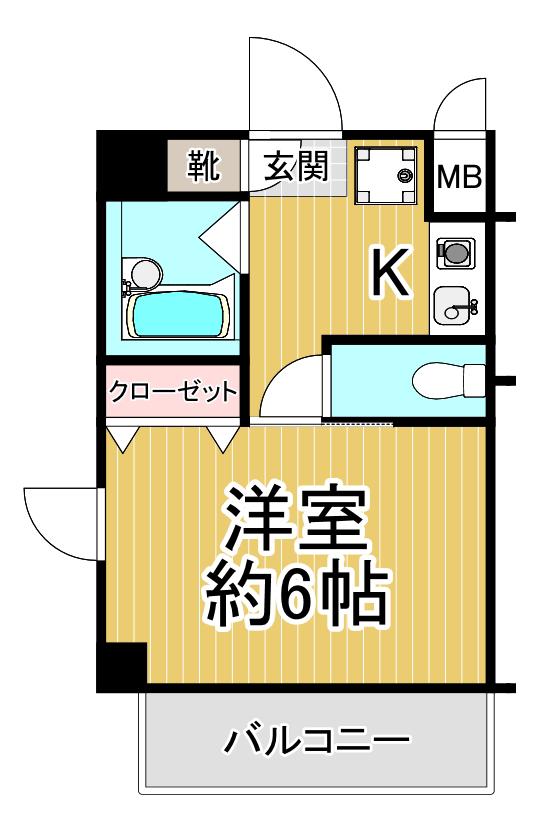 プティソレイユ(1K/3階)の間取り写真
