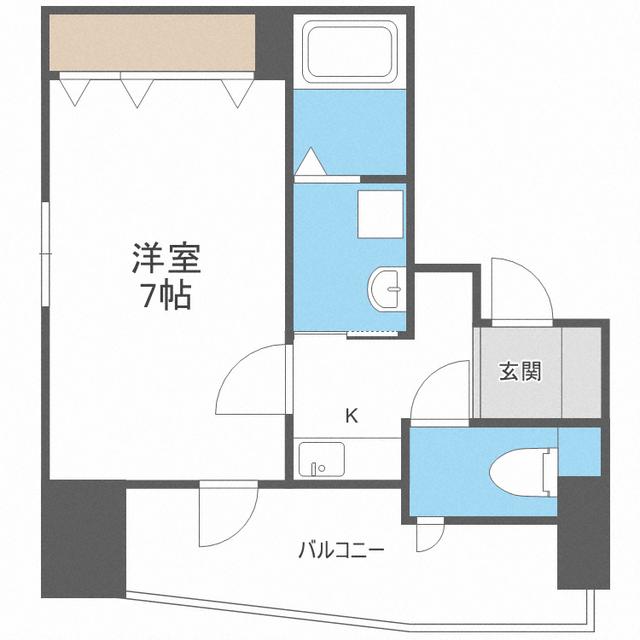 サニークレスト渡辺通(ワンルーム/8階)の間取り写真