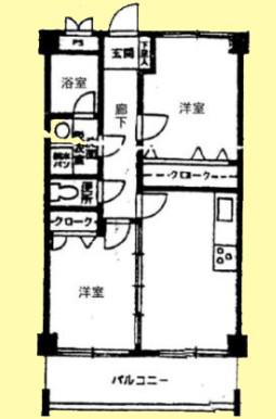 コリーヌ八雲 弐番館(2LDK/4階)の間取り写真