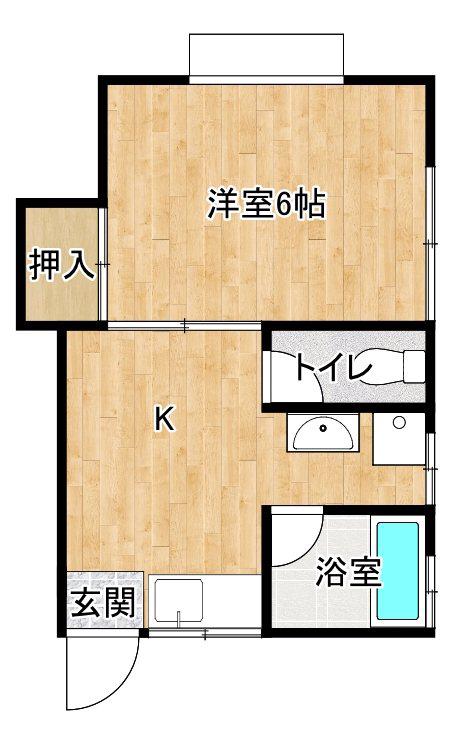 清水ハイツA(1DK/1階)の間取り写真