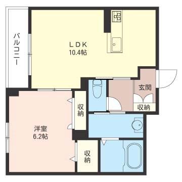 JR外房線 鎌取駅 徒歩6分 3階建 築9年(1LDK/3階)の間取り写真