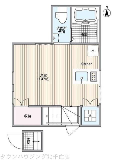 COFFRET千住大橋(ワンルーム/2階)の間取り写真