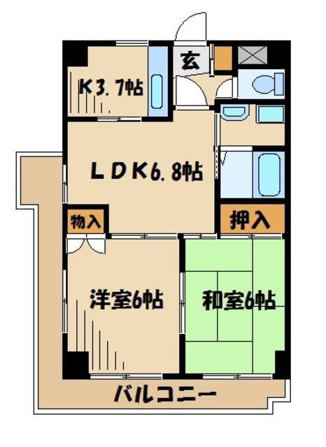 プロヴィデンス(2LDK/3階)の間取り写真
