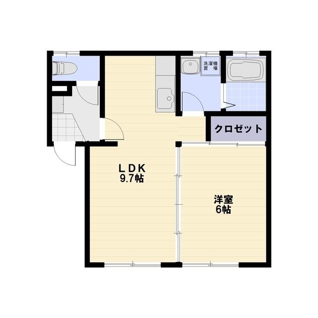 ベーシックハウスK(1LDK/1階)の間取り写真