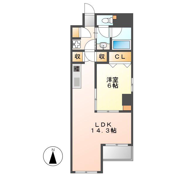 アモン フォンテーヌ(1LDK/4階)の間取り写真