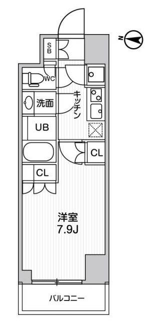 ガリシア森下V(1K/6階)の間取り写真