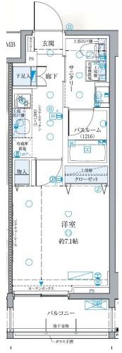 クレヴィスタ板橋西台III(1K/10階)の間取り写真