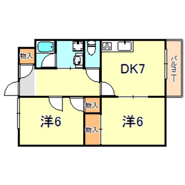 フルールド西神戸(2DK/2階)の間取り写真