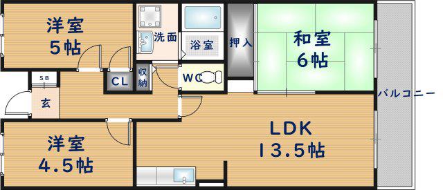 M TAKAI(3LDK/3階)の間取り写真