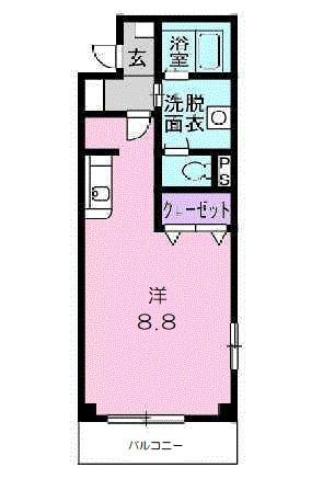 ベルメゾン(1K/2階)の間取り写真