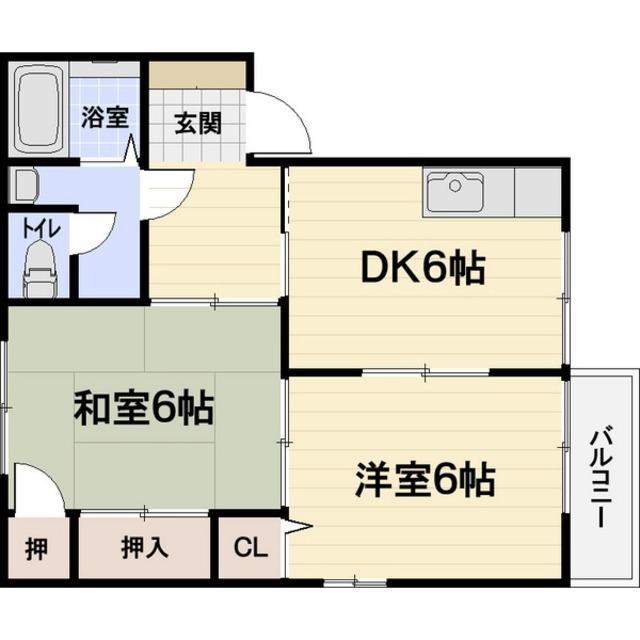 ROSE GARDEN(2DK/1階)の間取り写真