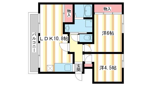 パストラルK(2LDK/3階)の間取り写真