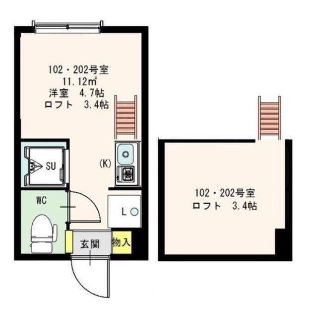 STAGE南阿佐ヶ谷(ワンルーム/2階)の間取り写真