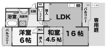 グリーンヒル名谷(2LDK/3階)の間取り写真