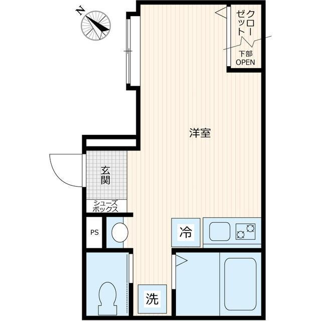フォレックスコート本蓮沼(ワンルーム/2階)の間取り写真