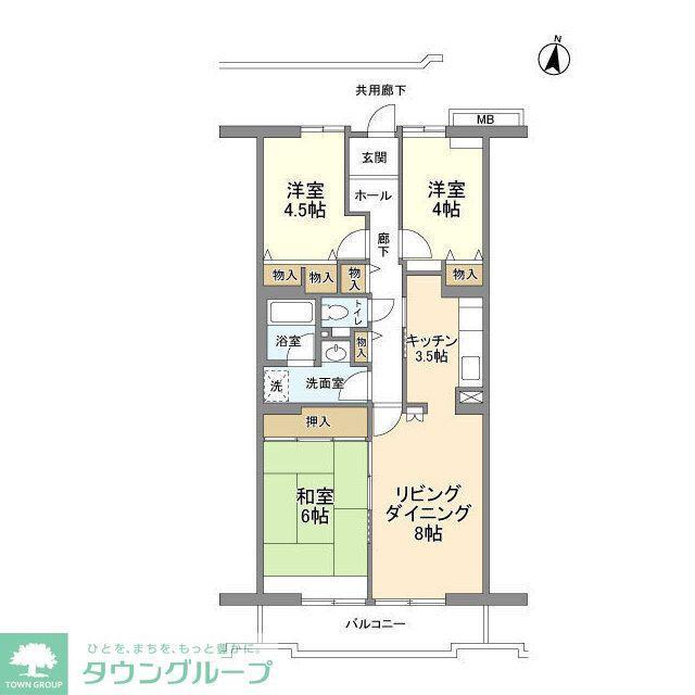 コーポレート中央林間2号棟(3LDK/3階)の間取り写真