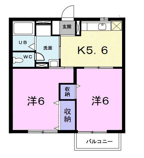 イケガヤコーポII(2K/1階)の間取り写真