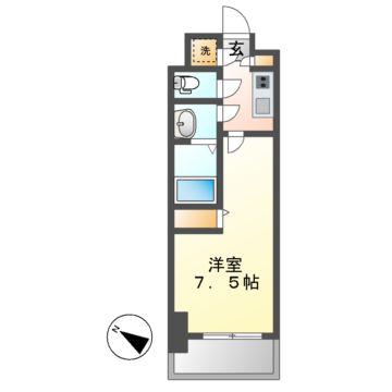 エスリード新栄プライム(1K/13階)の間取り写真