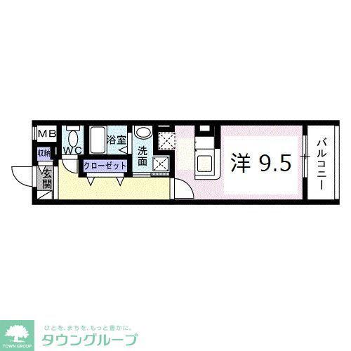 グラン シャリオ(ワンルーム/2階)の間取り写真