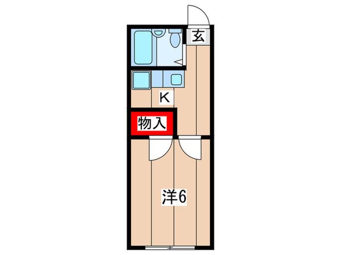 ハルハイム(1K/1階)の間取り写真