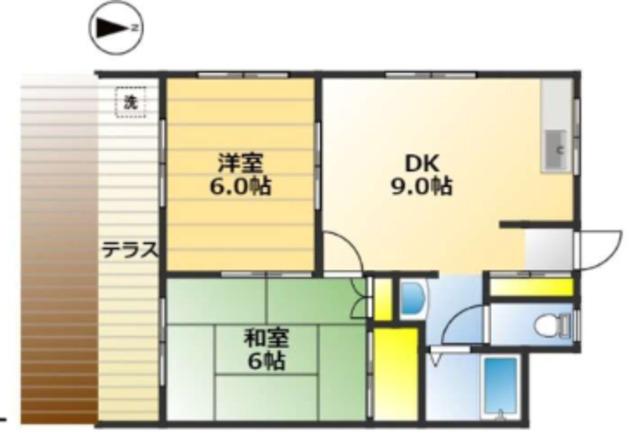 真ハイム(2DK/1階)の間取り写真