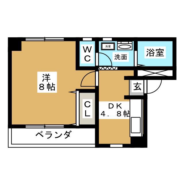 メゾンフローレン(1DK/1階)の間取り写真