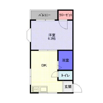 クワイエット香里(1DK/2階)の間取り写真
