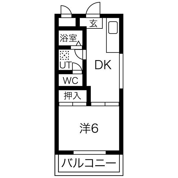 プレアール西神戸II(1DK/2階)の間取り写真