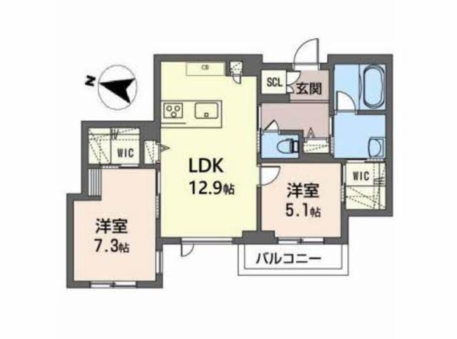GRANRIA西公園(2LDK/3階)の間取り写真